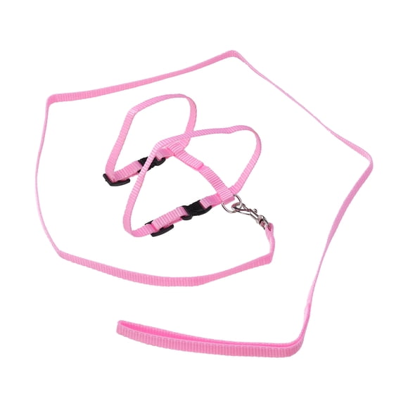 KAKOWELY Harnais pour Chat, Corde de Traction, Collier en Nylon pour Chat, Laisse, Fournitures et Accessoires pour Chaton (Rose), 49,21 Pouces X 0,39 Pouces X 0,12 Pouces
