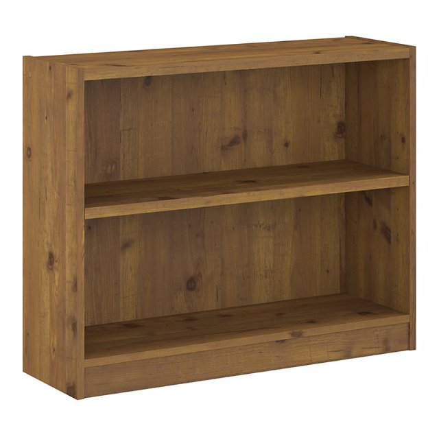 Bush Furniture Bibliothèque Universelle à 2 Tablettes en Pin Doré Vintage