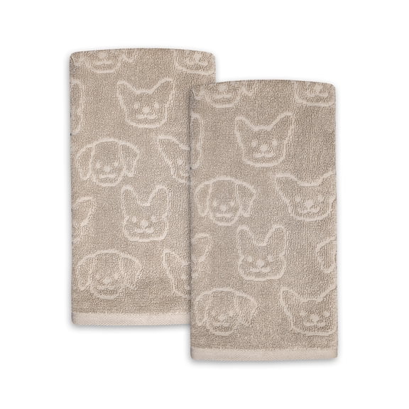 Mainstays Kids 2pk Hand Towel, Soft & Durable, 100% Cotton, Puppy