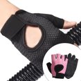 thumbnail image 4 of maskred 1 Pair Sports Gloves Outdoor Cycling Fishing Halffinger Summer Breathable Mitts Riding Protection Mittens Hand Protector Pink S 1Set, 4 of 6