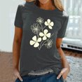 thumbnail image 2 of KIHOUT Nouveau Haut de Mode d'Été pour Femmes 2025, T-Shirt à Manches Courtes à Col Rond Décontracté à Imprimé Floral Gris Foncé L, 2 of 5