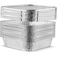 thumbnail image 1 of PLASTICPRO 5 Pack 8 Inch Square Aluminum Pans with Lids Disposable Tin Foil Pans Baking Pans Food Storage, 1 of 6