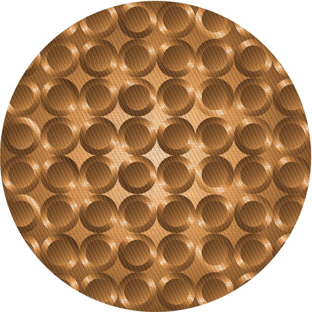 Ahgly Tapis Rond Lavable en Machine Intérieur Transitionnel Brun Selle, 4 Pieds Rond