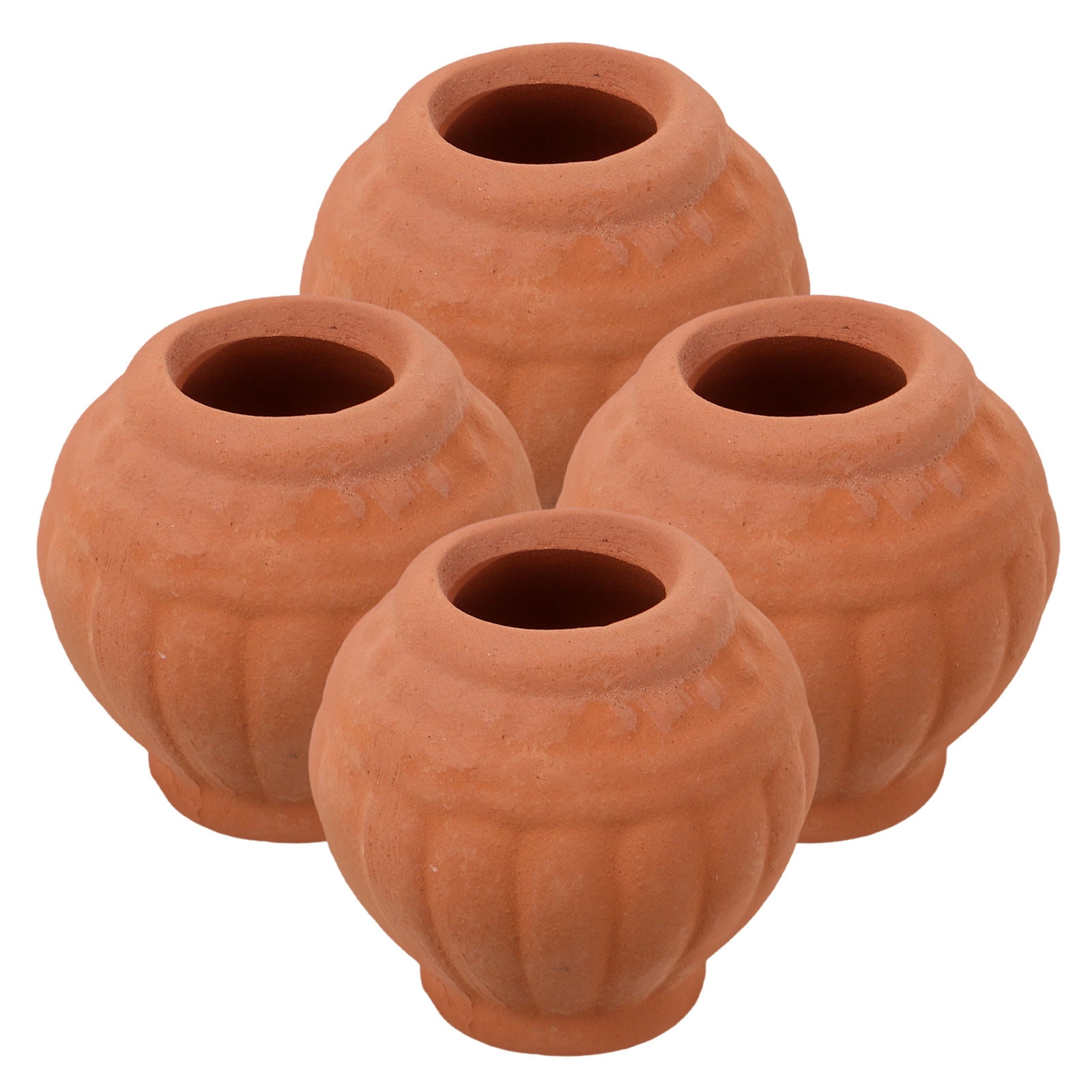 KAKOWELY 4Pcs Diy Clay Pots Chocolate Ceramic Mini Planter For Plant Lovers