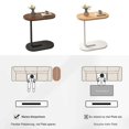 thumbnail image 2 of Table Basse pour Petit Espace Plateau en MDF avec Support en Métal Table Basse Ovale, 2 of 5