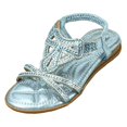 thumbnail image 1 of BOBOGOJP Kids Spring Shoes Girls Glitter Beach Shoes Shoes Flat Summer Shoes Glitter Shoes Boho Comfortable Sandals with Rhinestones Glitter Shoes Sky Blue for 13, 1 of 6