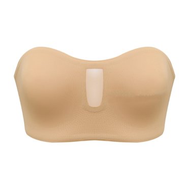 Bmisegm Soutien-Gorge Confortable Sans Bretelles pour Femmes en Dentelle Sans Armatures Bandeau Grande Taille Non - Haut pour Usage Quotidien et Tenues Saisonnières Beige m