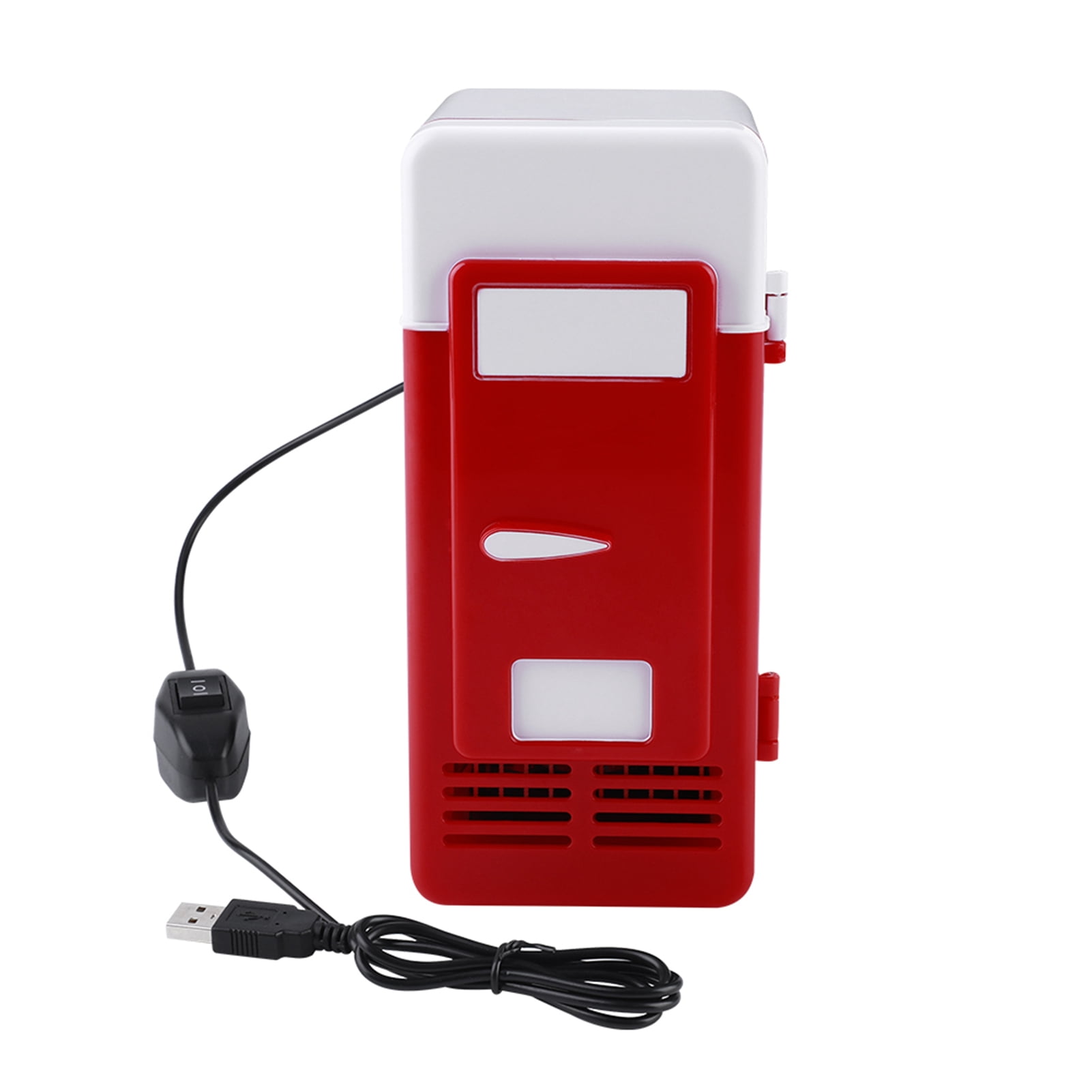 Mini Fridge 1 Set of 19.4 x 9 x 9 cm LED Mini USB Refrigerator USB Refrigerator Drinks Beverage Cans Refrigerator and Heater for Cars, Homes, Offices, and Dorms