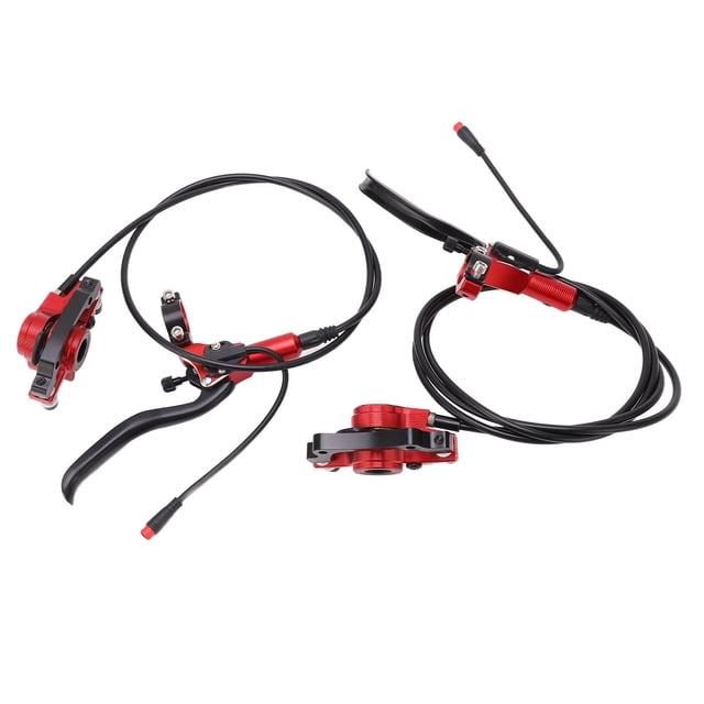 Hydraulic Disc Brake Kit, Automatic Return Powerful Sensitive Aluminum Alloy Caliper Bike Disc Brake Set Low Friction for Electric Bikes Red