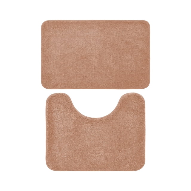 Yhmxh Bathroom Floor Mat 2 Piece Solid Color AntiDirty Carpet Toilet Bathroom Non Slip Absorbent Floor Mat Bathroom Foot Mat Washable Rug Anti-slip Rug Decorative Rug Rugs for Living Room Outdoor Rug