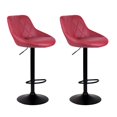 thumbnail image 1 of Bronte Living Leatherette Bar Stool 360 Swivel High Backrest Adjustable Height Base with Hard Floor Protection Plastic - Series Janice - Set of 2, 1 of 8