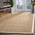 thumbnail image 1 of Safavieh Natural Fiber Collection NF114J Border Basketweave Seagrass Area Rug, 4' x 4' Square, Ivory, 1 of 8