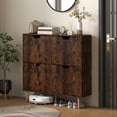 thumbnail image 2 of HOMCOM Armoire à Chaussures avec 4 Tiroirs Basculants et Tablettes Ajustables, Brun, 2 of 10