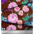 thumbnail image 2 of Soimoi Tissu en Jersey de Coton Imprimé Feuilles & Roses 1 Yard 58 Pouces de Large, 2 of 3