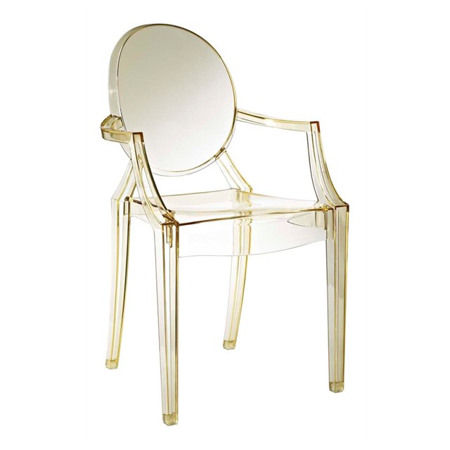 Modway Casper 18.5" Modern Plastic Dining Armchair, Yellow Finish