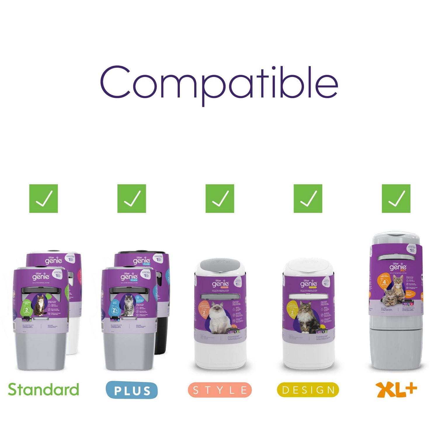 Recharge standard Litter Genie 1pk - Dure jusque 2 mois pour un chat - sacs à litière
