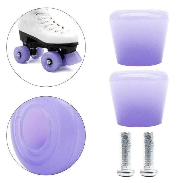 tredstone 2x Patins en Ligne Bloc de Freins à Roulettes Antidérapant Butée de Sécurité Violet
