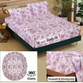 thumbnail image 5 of RUVANTI 100% Cotton Split King Sheets, Percale Sheet Set, Lilac Floral, 5 of 5