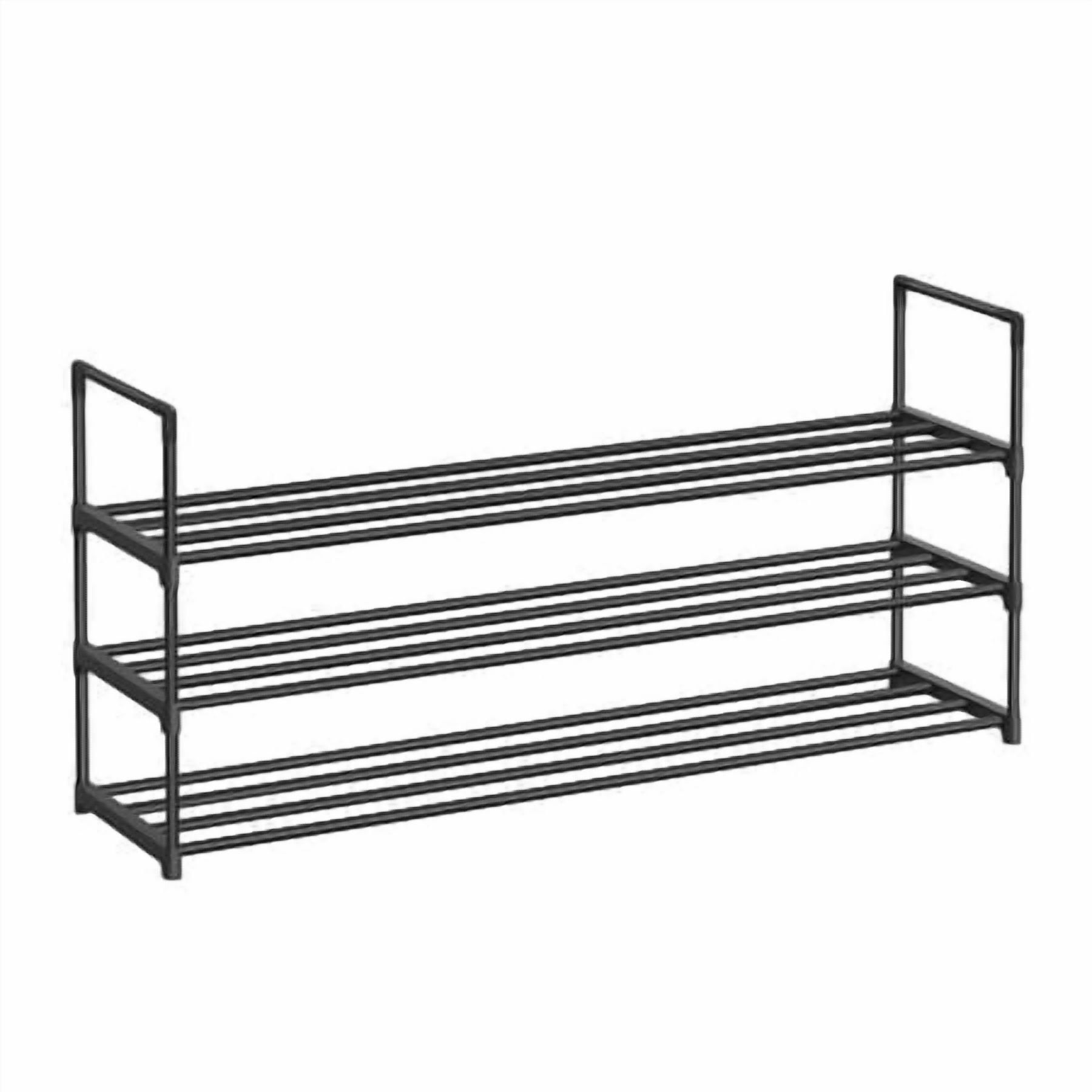 SONGMICS Shoe Rack, 3 Tier Shoe Organizer, Metal Shoe Storage Shelf for 18 Pairs of Shoes, Easy to Assemble, Entryway