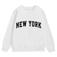 thumbnail image 4 of MIASHUI Chandail en Molleton pour Filles Hauts Imprimés Lettres Pull Col Rond, Blanc, 5-6 Ans, 4 of 5