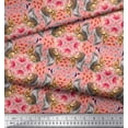 thumbnail image 3 of Soimoi Rayon Crepe Fabric Floral,Hummingbird & Squirrel Animal Printed Fabric 1 Yard 46 Inch Wide, 3 of 3