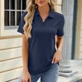 thumbnail image 2 of FAIWAD Women's Plus Size Summer Tops Short Sleeve V Neck Tunic Tops Summer Basic Lapel Pullover Tops, 2 of 3