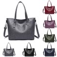 thumbnail image 2 of Women Tote Bag Solid Color Large Capacity Casual Tote Handbag Crossbody Purse, 2 of 6