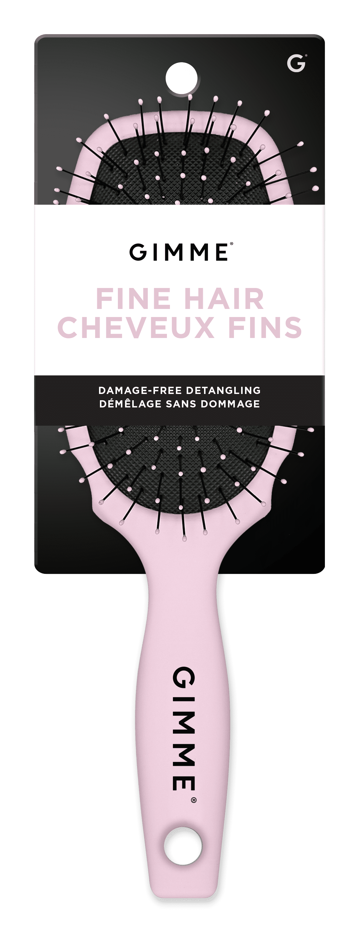 Gimme Brosse Démêlante pour Cheveux Fins, Rose