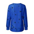 thumbnail image 4 of MAWCLOS T-shirt pour Femmes à Col Rond T-shirt à Imprimé d'Étoiles T-shirt Sport Tenue Quotidienne Chandail à Manches Longues Bleu Royal G, 4 of 6