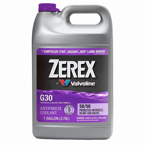 Zerex Liquide de Refroidissement de Moteur 877981 G30; Prémélangé 50-50; Violet; Pichet de 1 Gallon; Simple