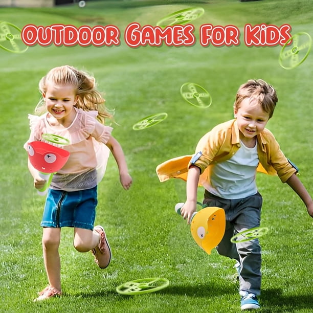 Lot de 2 Jouets Lance-Disques Volants Jouets d'Extérieur pour Enfants de 3 à 12 Ans Garçons Filles Cadeaux pour Anniversaire Noël