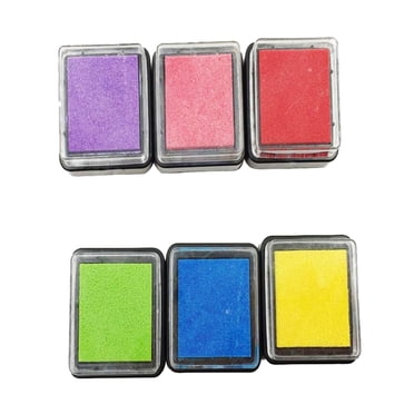 Stamp Pads DIY Ink Pad Stamps Partner for kids Set of 6, Partner for