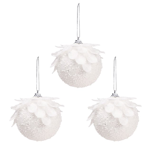 Christmas Tree Decorations Set Pack of 3 Christmas Glitter Foam Balls Christmas Tree Decoration Christmas Balls 8Cm Christmas Tree Decoration Set Set of 3 Christmas Trees