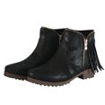 thumbnail image 4 of jovati Womens Comfortable Retro Tassel Side Zipper Low Heeled Round Toe Boots, 4 of 9