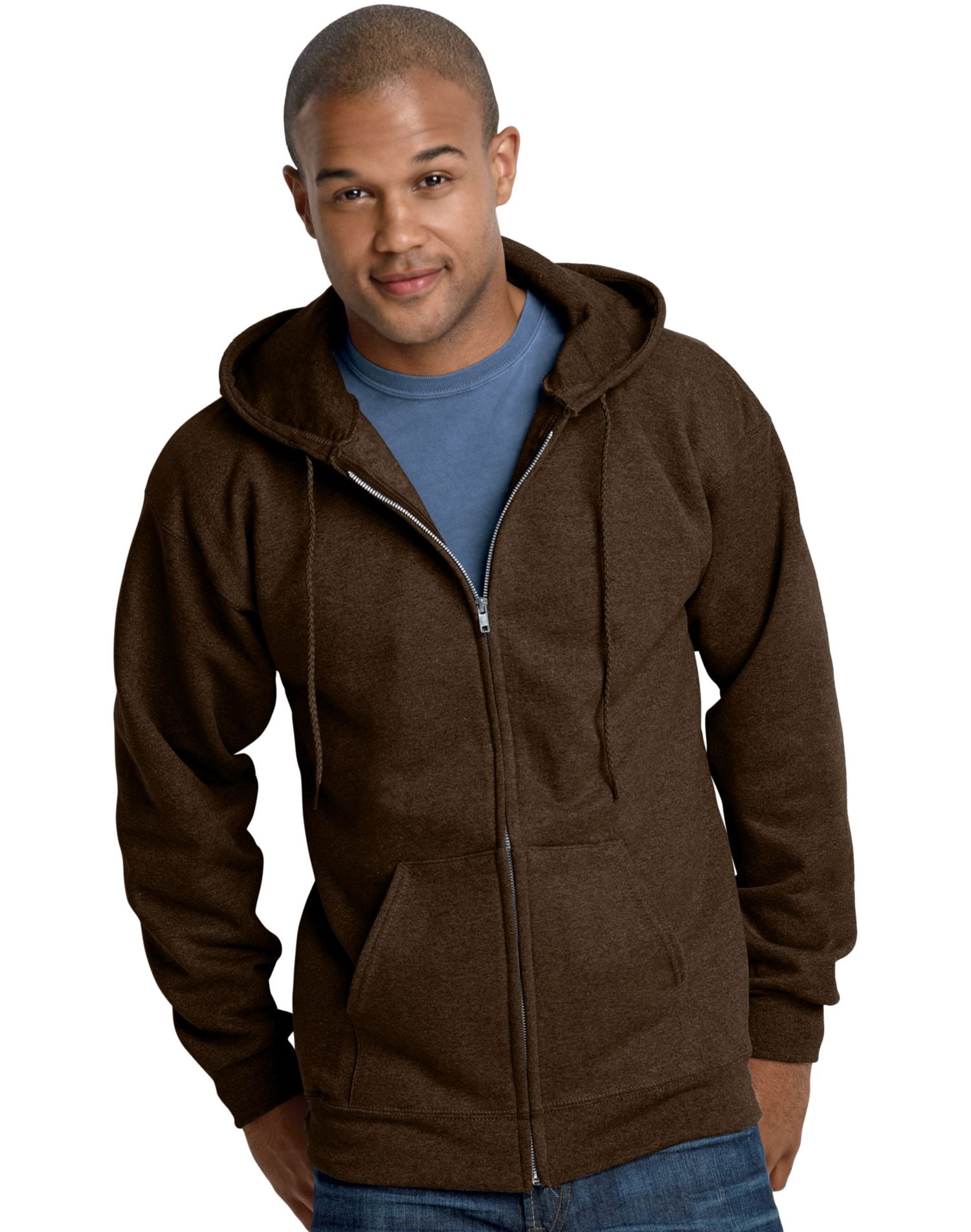 Hanes Ultimate Cotton Adult Fleece Full-Zip Hoodie , M, Dark Chocolate