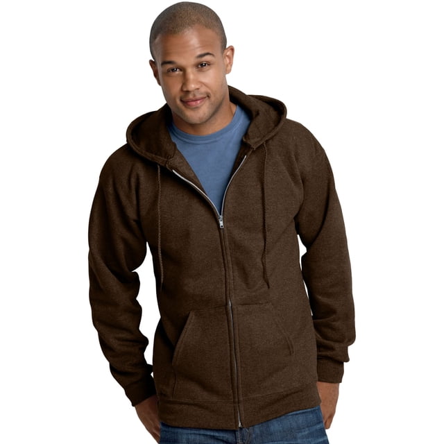 Hanes Ultimate Cotton Adult Fleece Full-Zip Hoodie , M, Dark Chocolate