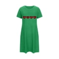 thumbnail image 5 of Chemise de Nuit pour Femme à Manches Courtes, Vêtement de Nuit Confortable, T-Shirts de Nuit Imprimés à Col Ras du Cou, T-Shirt de Nuit, Robe de Sommeil, Robe de Pyjama Douce et Ample, Vert G, 5 of 5
