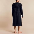 thumbnail image 3 of Mens Waffle Bathrobe Long Sleeve Lightweight Hooded Robe with Pockets Soft Shower Spa Bathrobes Navy, L, 3 of 7