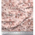 thumbnail image 1 of Soimoi Pink Poly Georgette Fabric Leaves & Floral Printed Fabric 1 Yard 52 Inch Wide, 1 of 3