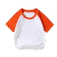 thumbnail image 4 of vdgthytj 2 Pack Kids Summer Raglan T-Shirts Girls Boys Color Block Crewneck Short Sleeve Casual Basic Tops Tees, 4 of 5