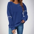 thumbnail image 2 of LMKIHUSA Chandail Graphique d'Halloween pour Femmes Saison Effrayante Squelette Cœur Chandail à Enfiler Hauts Manches Longues Col Rond Blouses Douces Décontracté Tendance 2025 Chandail Bleu Marine,TTG, 2 of 4
