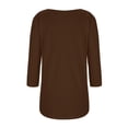 thumbnail image 4 of TACILIP Hauts à Manches 3/4 pour Femmes, Blouses à Boutons à Col Ras du Cou, T-Shirts Basiques, T-Shirts Décontractés d'Automne, T-Shirts Amples de Travail, Tenues de Printemps, Cadeaux pour Femmes, 4 of 4