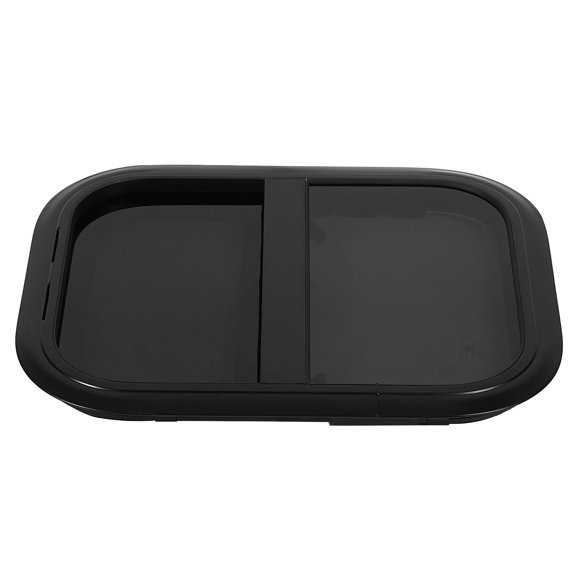 RV Window Kit Sliding Window, Black Tempered Glass, Aluminum Alloy Frame, Seal, Push Pull Opening, Movable Screen, 20.9x18.9in Size, Suitable for Campers,