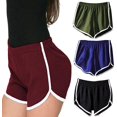 thumbnail image 3 of 4 Pcs Shorts de Sport pour Femmes Shorts Rétro Shorts de Yoga Actifs Pantalons avec Bords Colorés, 3 of 6