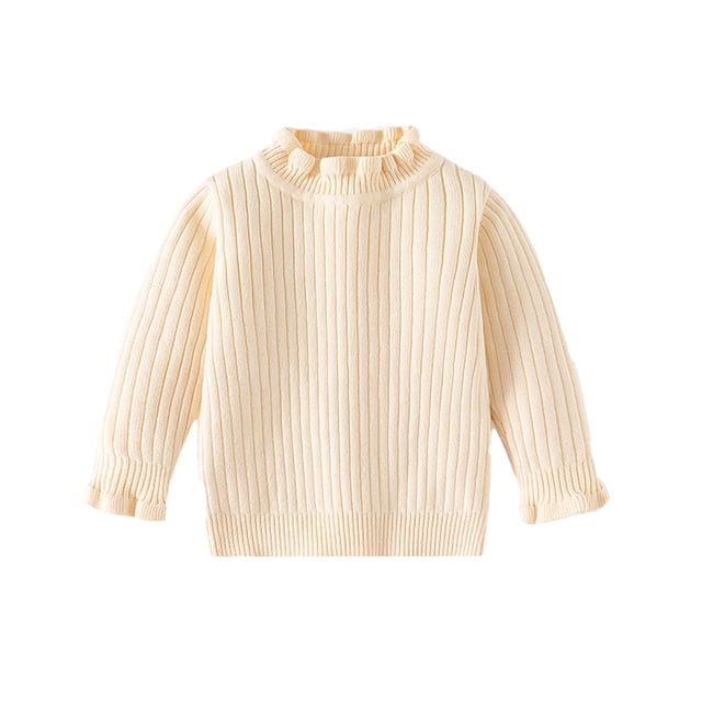 KYAIGUO Chandail à Enfiler pour Filles Tout-Petits 1-8T, Bébé, Chaud, Col Rond, Tricot à Fleurs