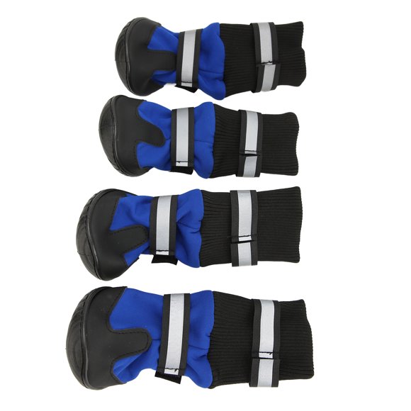 4Pcs Dog Boots, Dog Paw Protectors, Waterproof Pet Booties Reflective Breathable Wearproof High Top Pet Shoes For Indoor Outdoor Activities