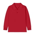 thumbnail image 4 of WUANDIXFA Chandails à Col Rond Unisexes pour Enfants et Tout-Petits Chemise Garçon T-Shirt à Manches Longues T-Shirt en Coton pour Enfants École Filles Chemise à Col à Revers Robe de Base Rouge, 16-17 Ans, 4 of 5