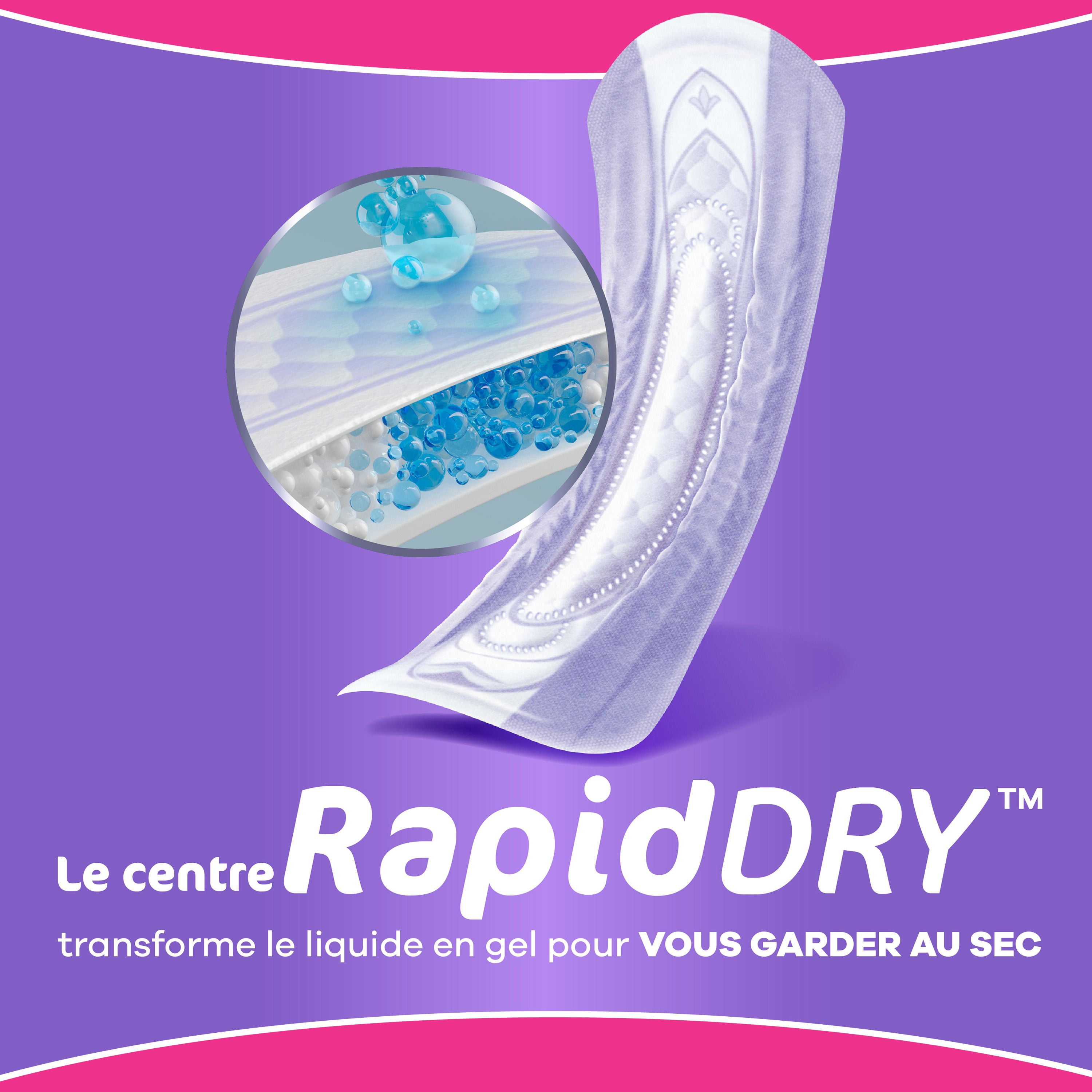 Serviettes d’incontinence Always Discreet pour femmes adultes, degré d’absorption suprême, longues, serviettes de post-partum, 28 serviettes