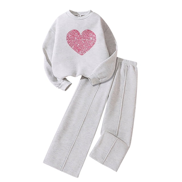 HNMKIU Tenues d'Automne Enfants Ensemble de Pyjama Décontracté Confortable et Élégant à Manches Longues