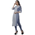 thumbnail image 4 of Moomaya Kurti Imprimée pour Femmes, Kurta Tunique Longueur Genou, Hauts à Col en V, Robe Grande Taille, 4 of 6